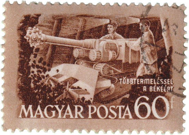 Untertage Bohrung Magyar Posta Bergbau Briefmarle Ungarn