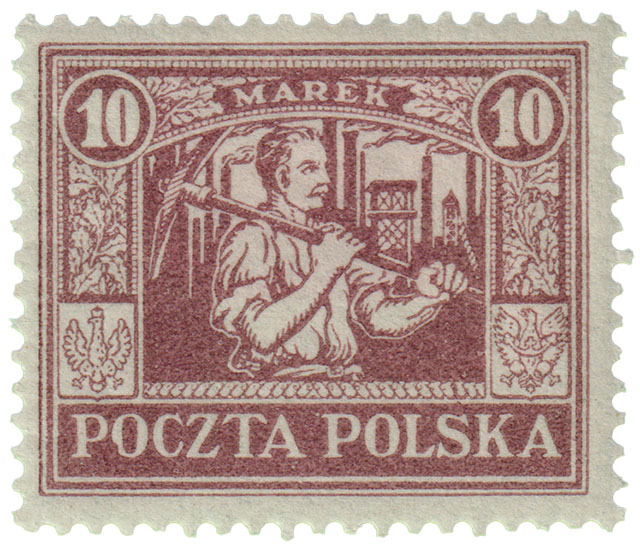 Poczta Polska Marek Bergbau Briefmarke