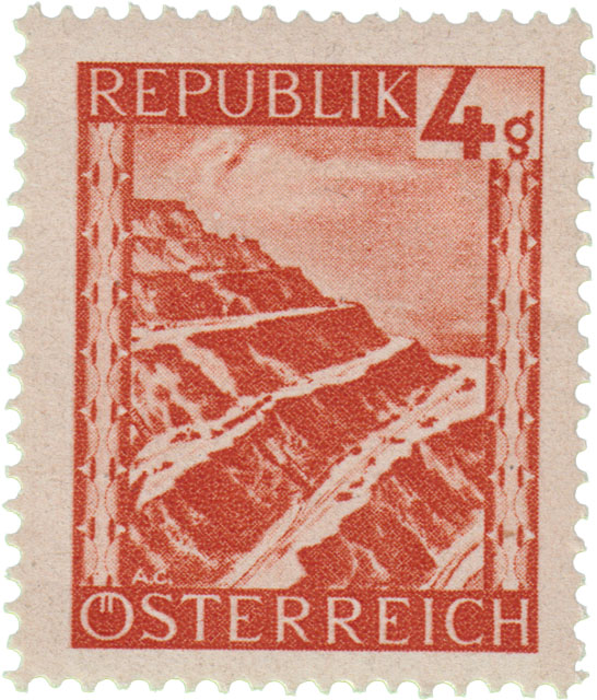 Republik Österreich Bergbaumotivmarke Bergbau