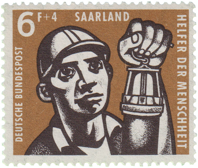 Deutsche Bundespost Saarland Helfer der Menscheit - Bergbau Saarland Briefmarke