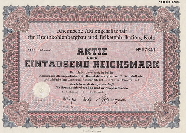 Rheinische Aktiengesellschaft Braunkohlenbergbau Aktie