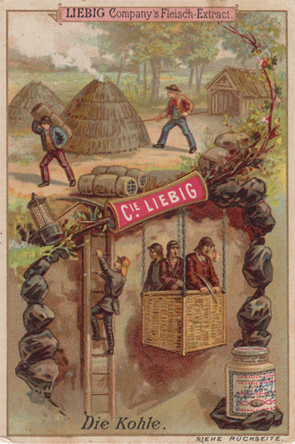 Liebig Company Sammlerkarte Die Kohle - Bergbau Karte