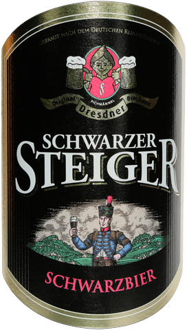 Schwarzbier "Schwarzer Steiger" Schwarzer Steiger Etikett