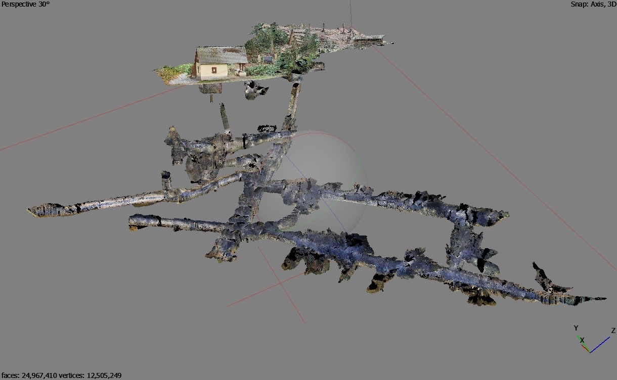 3D-Bergwerk aus 3D-Rekonstruktion 3D-Bergwerk aus 3D-Rekonstruktion