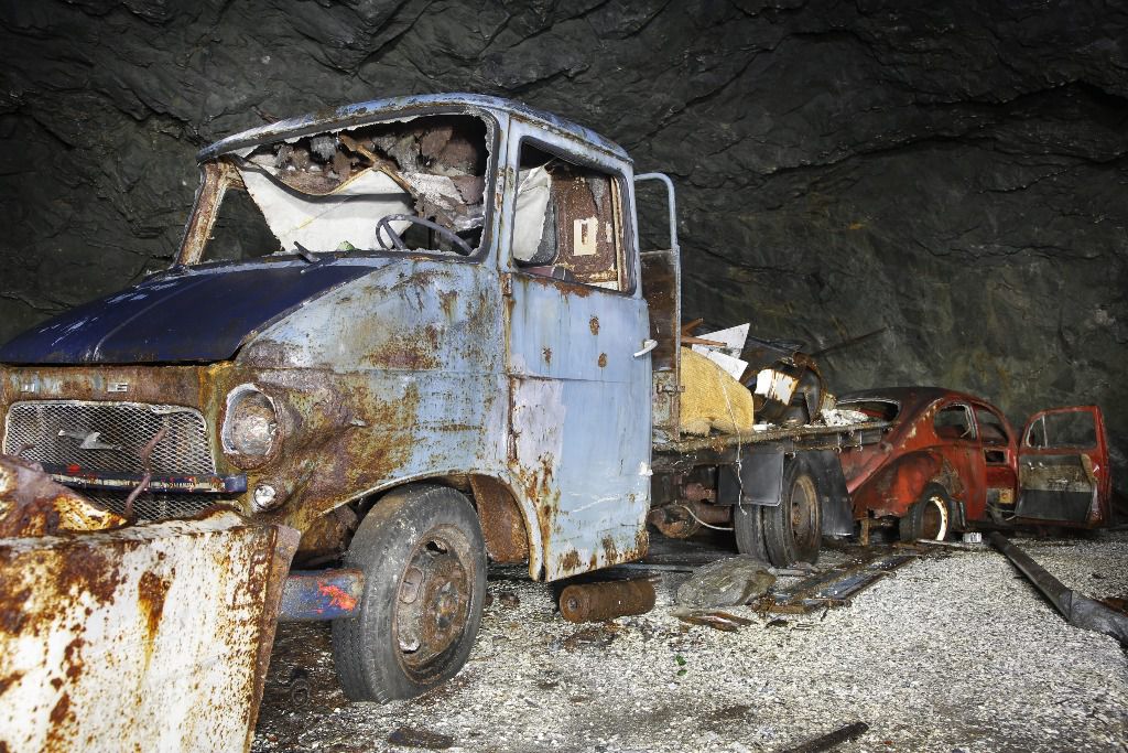 Altbergbau in Norwegen mit einem Opel Blitz Transporter