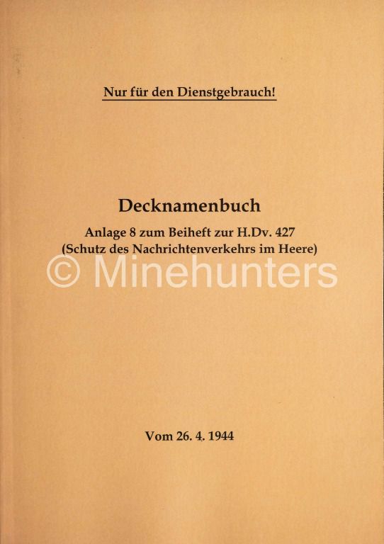 decknamenbuch   anlage 8 zum beiheft zur h.dv.