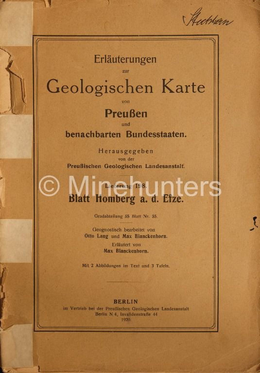 erlaeuterungen zur geologischen karte von preussen